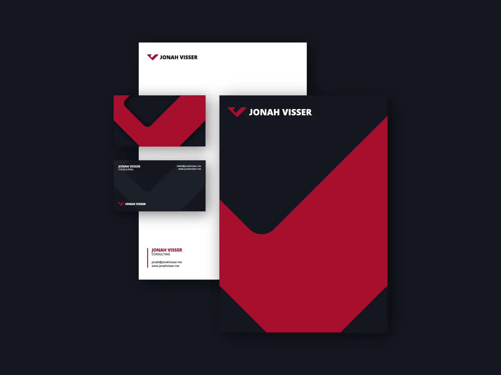 Jonah Visser´s stationery mockup